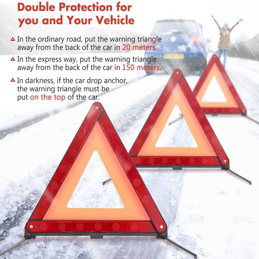 Emergency Warning Triangle European Standard ECE Fold Up Safety Triangle Reflective Warning Kit Traffic Safety Signs Road Signs