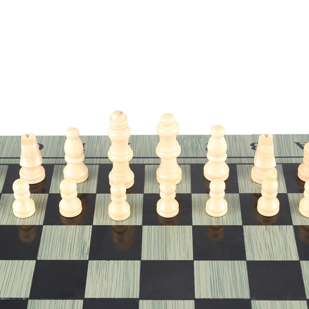 3 in 1 Wooden Chess Backgammon Checkers Travel Games Foldable Chess Set Board Draughts Entertainment Christmas