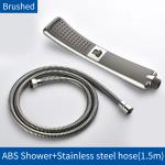 waterval 2 functies regendouche hoofd hoge druk handheld douche sproeier set waterbesparend met douche slang douche slib bar geborsteld nikkel mat zwart chroom gepolijste mode nieuw: Licht Geel