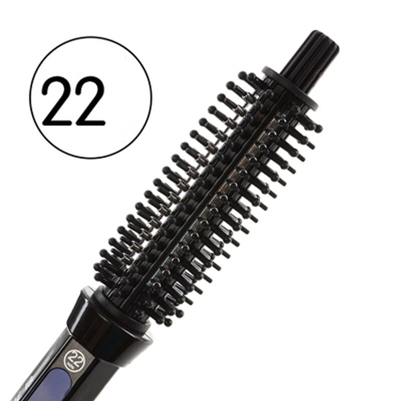2 In 1 Pro Ceramic Hair Curler Electric Comb Hair Brush Hair Curlers Roller Styling Tools Hair Curling Iron Multifunction: 22mm / US