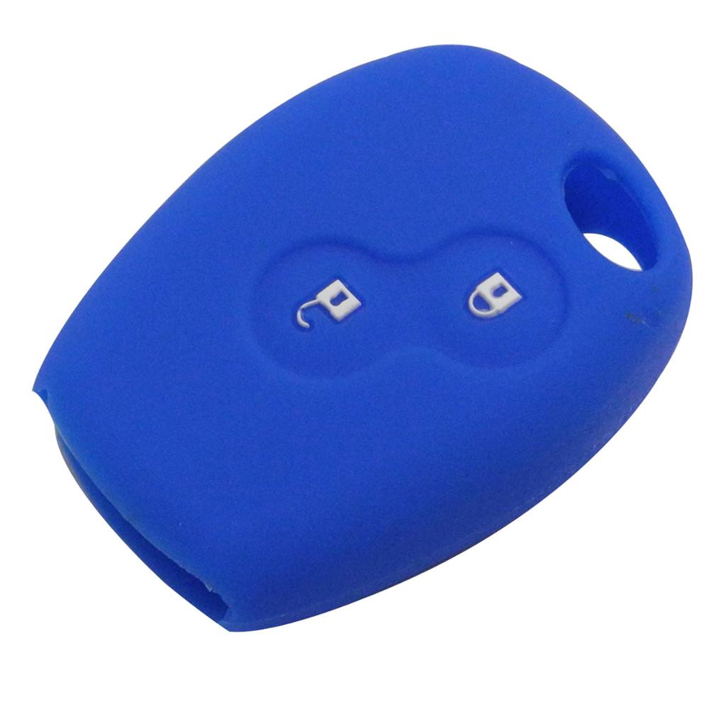 Funda de llave de control remoto para coche de goma de silicona con 2 botones para Renault Kangoo DACIA Scenic medane Sandero capture Twingo Modus: darkblue