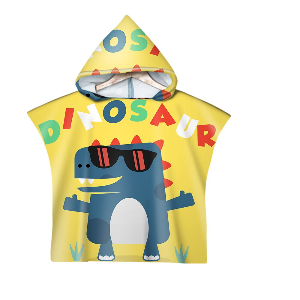 Leuke Dinosaurus Cartoon Kinderen Zwemmen Bad Hooded Mantel Strandlaken: 16