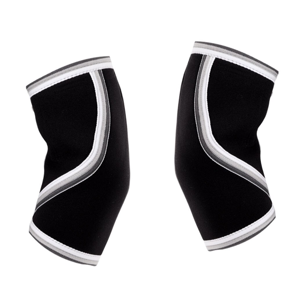 Coderas de neopreno de 5MM para hombre y mujer, protectores para levantamiento de pesas, baloncesto, tenis, S-XXL de Fitness, 1 par