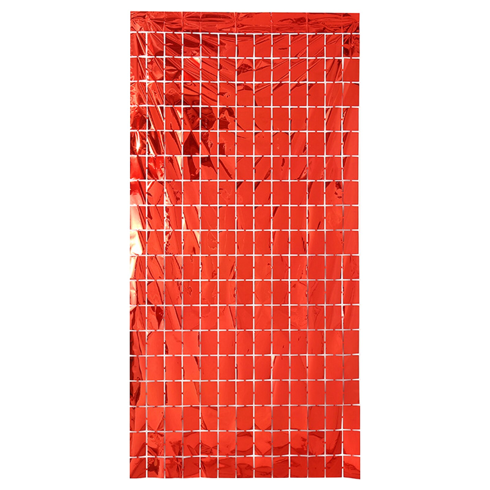 Birthday Square Sequin Photography Prop Streamer DIY Wall Decor Home Wedding Party Hanging Indoor Outdoor Foil Fringe Curtain: Red