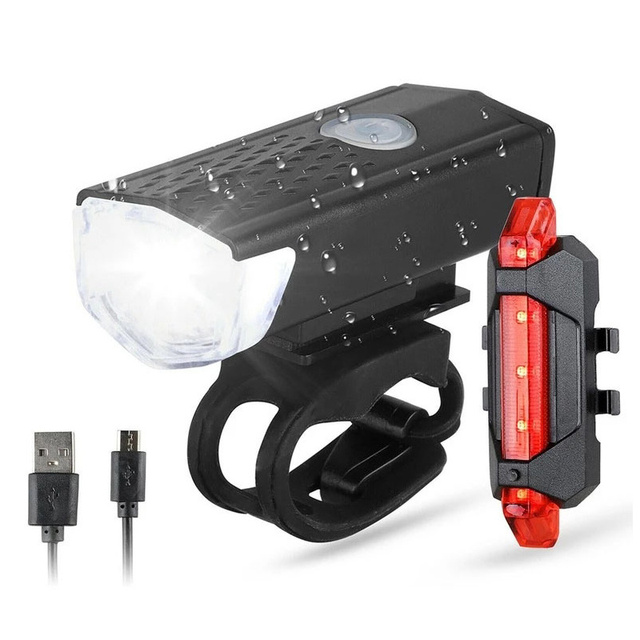 Cykelforlygter usb led genopladelig mtb vandtæt mountainbike forlygte cykellygte advarselslampe cykeltilbehør: Rød