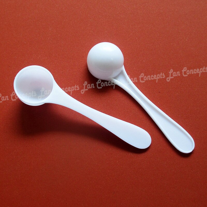 100pcs/lot 2.5g / 5ML Plastic Scoop 2.5 gram PP Measuring Spoon - 95x25x17mm white