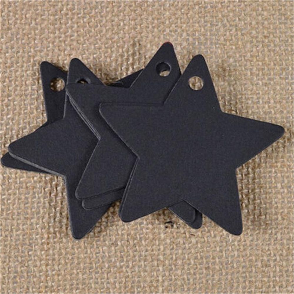6*6cm stjärniga kraftpapper bröllopsetikett festkort pris bagageetiketter juldekoration juldekorationer 100pc