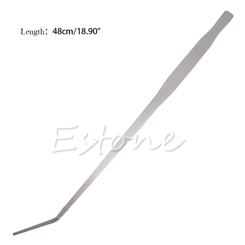 Aquarium Live Tank Curve Plant Long Tongs Stainless Steel Tweezers 27/38/48cm