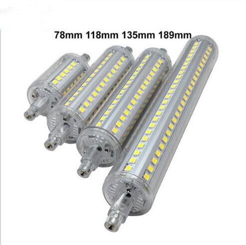 Bombilla LED de maíz R7S 2835 SMD, 78mm, 118mm, 135mm, 189mm, luz de 5W, 10W, 12W, 15W, reemplazo de lámpara halógena, reflector AC 85-265V, 1 unidad