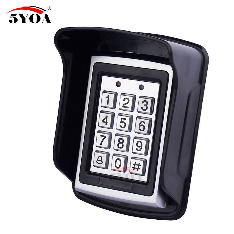 Waterproof Metal Rfid Access Control Keypad With 1000 Users 125KHz Card Reader Keypad Key Fobs Door Access Control System: B02 and Cover