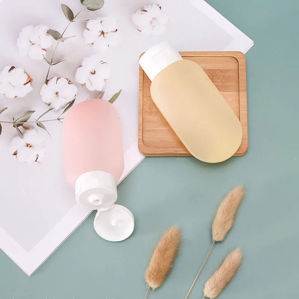 4 pièces/ensemble bouteille rechargeable 60ml récipient de Lotion en Silicone souple Tube à presser bouteille vide bouteille de shampoing de voyage Portable