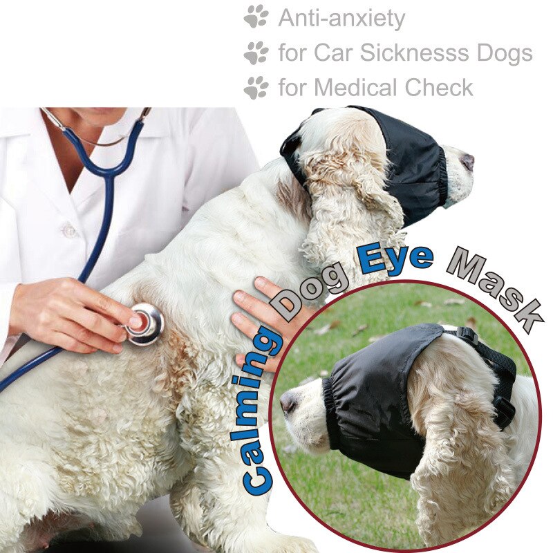 Cawayi Kennel-mascarilla de parche para ojos estable para mascotas, perros y gatos, artefacto de descompresión antiexcitación, alivia el mareo del perro, accesorios