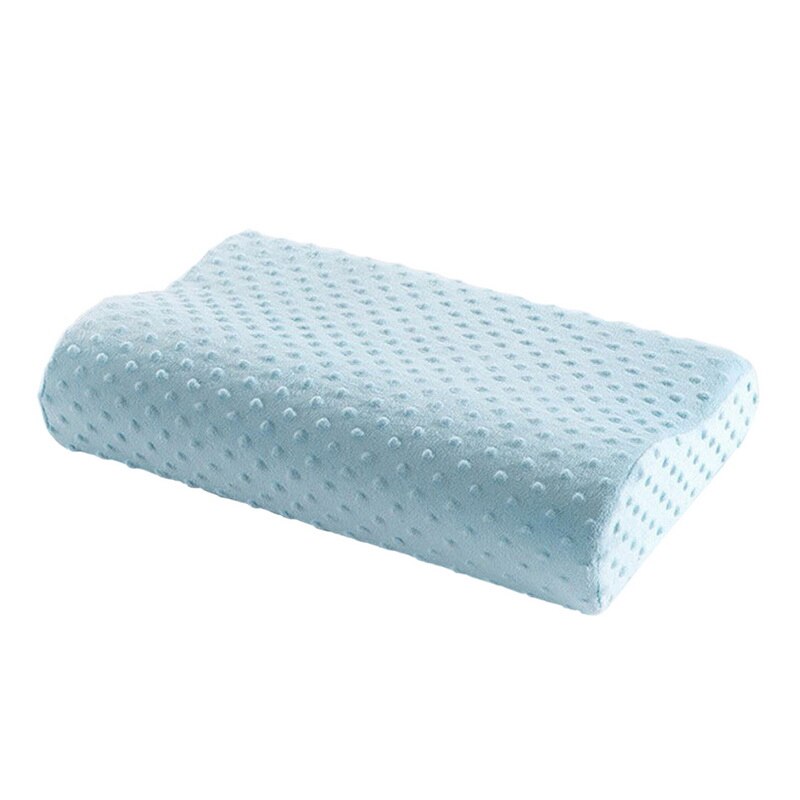 Memory skum pude 3 farver ortopædiske puder latex nakkepude fiber langsom tilbageslag blød pude massager livmoderhals sundhed: Blå 50 x 30cm