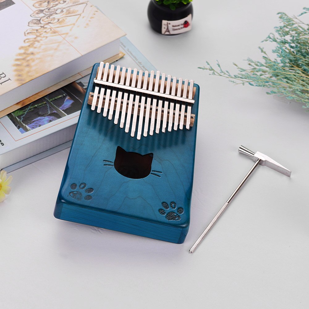 Kalimba Piano de 17 teclas, Piano de dedo de madera de arce Mbira con bolsa de transporte, martillo de afinación, Musical, alcancía, minipiano