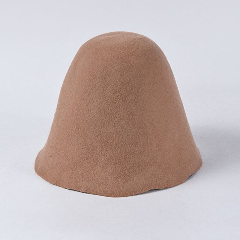 Classical Women Cloche Bucket Felt Hat Autumn Winter Wool Felt Cone Cloche Hood Millinery Craft Hats Fascinators Block Base Body