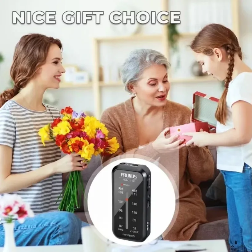 Pocket Radio Bulit-in Speaker Portable Radios with Headphones Stereo Radio Battery Operated Music Player Outdoor Emergency Use