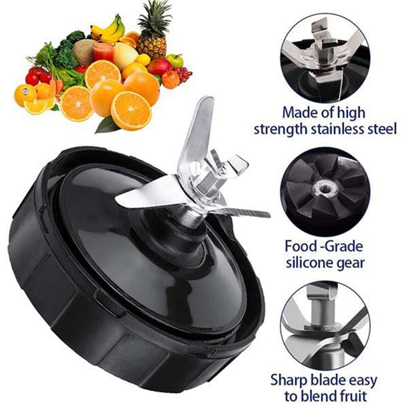 Piezas de repuesto para Ninja, cuchillas extractoras de 7 aletas y taza de licuadora Ninja de 24OZ con tapa de sellado, para Nutri Ninja Auto IQ