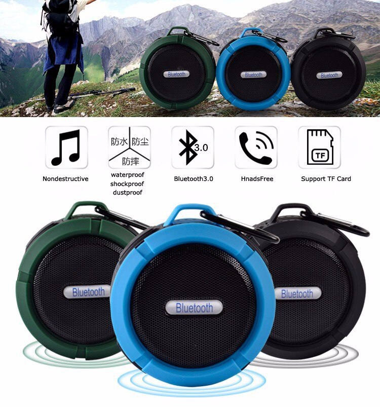 Portable Bluetooth Speaker Draadloze Waterdichte Douche Luidsprekers Voor Telefoon Bluetooth Sound Box Hand Gratis Auto Luidspreker Luidspreker