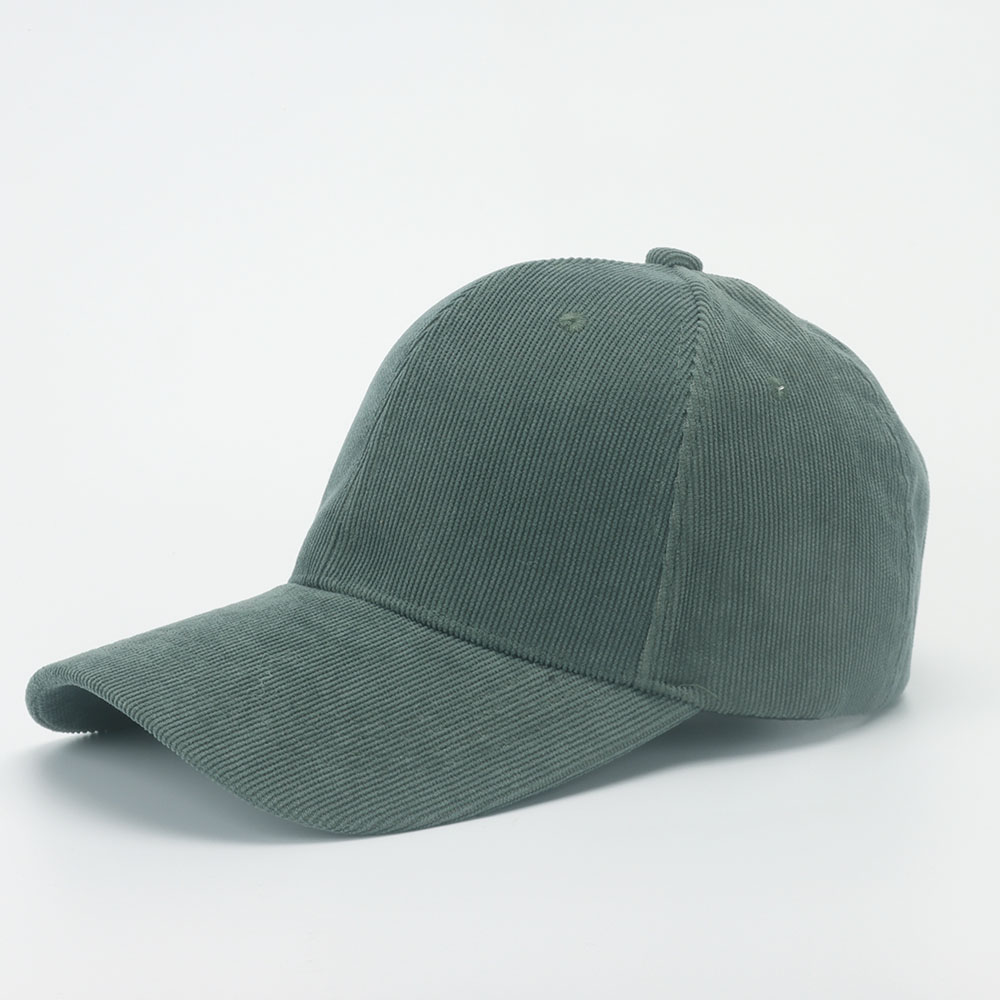 Gorra de béisbol de pana para mujer, sombrero Retro de Color sólido para papá, sombreros de Otoño Invierno para hombres y mujeres, Unisex, informal, mantiene el calor, ala curva: Verde