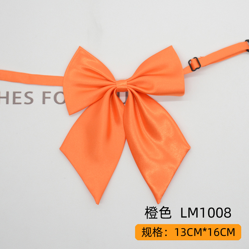 Women Bowties Solid Color Large Bowknot Simulated Silk Butterfly Necktie Shirt Accessories Event Performance Bank Hotel Bow Ties: Orange