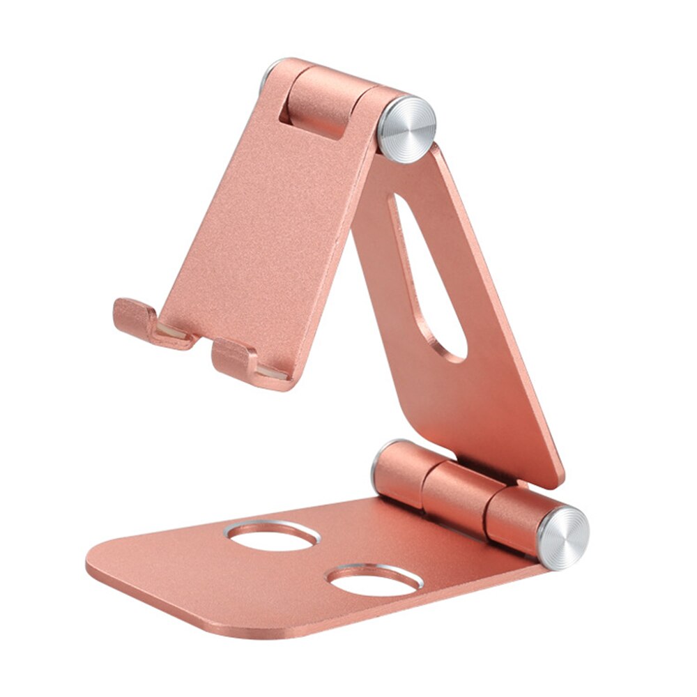 Universal Rabbit Ears Phone Holder Adjustable Aluminum Alloy Tablet Stand Telescopic Desktop Rack Mobile Phone Accessories: rose gold