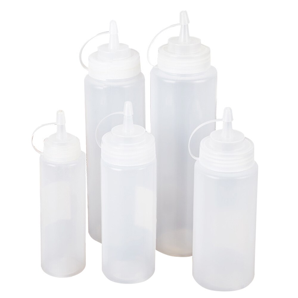 Botellas de plástico con tapa para salsa, botella aderezo ensalada, bote para salsa de tomate, 10 Uds.