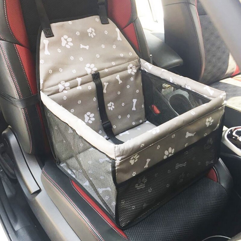 Travel Waterproof Pet Dog Carrier Rear Back Pet Dog Car Seat Cover Transport Seat Cushion Hammock For Pet Dog Puppy Cat: 40x30x25cm Beige