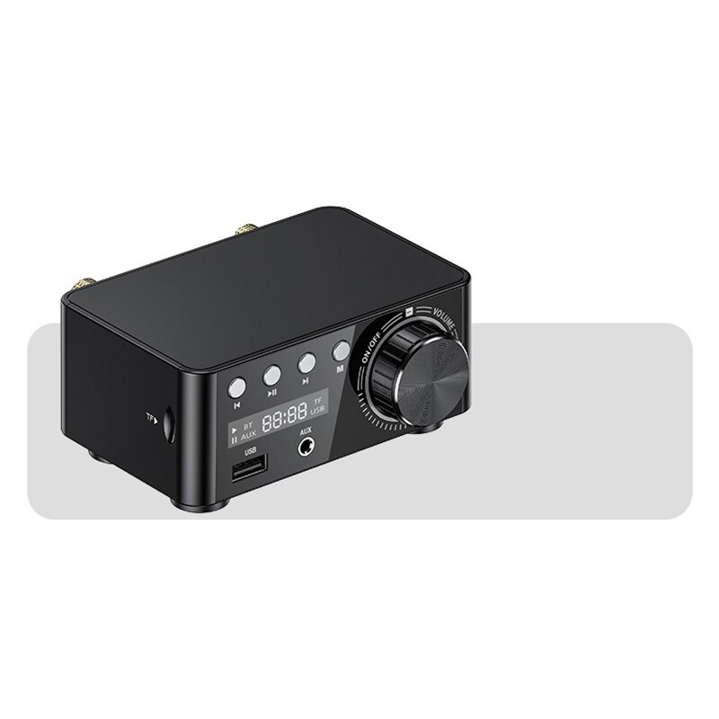50w x 2 mini klasse d stereo bluetooth 5.0 forstærker tpa 3116 tf 3.5mm usb input hifi o hjemmeforstærker til mobil / computer / bærbar