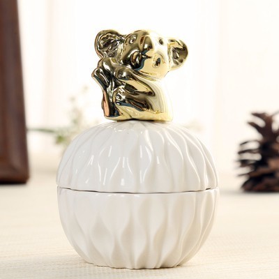 Rosa geometriske dyr keramiske smykkeskrin giftering smykkeboks med krystallholder øredobber smykkeoppbevaringsboks håndverk: C