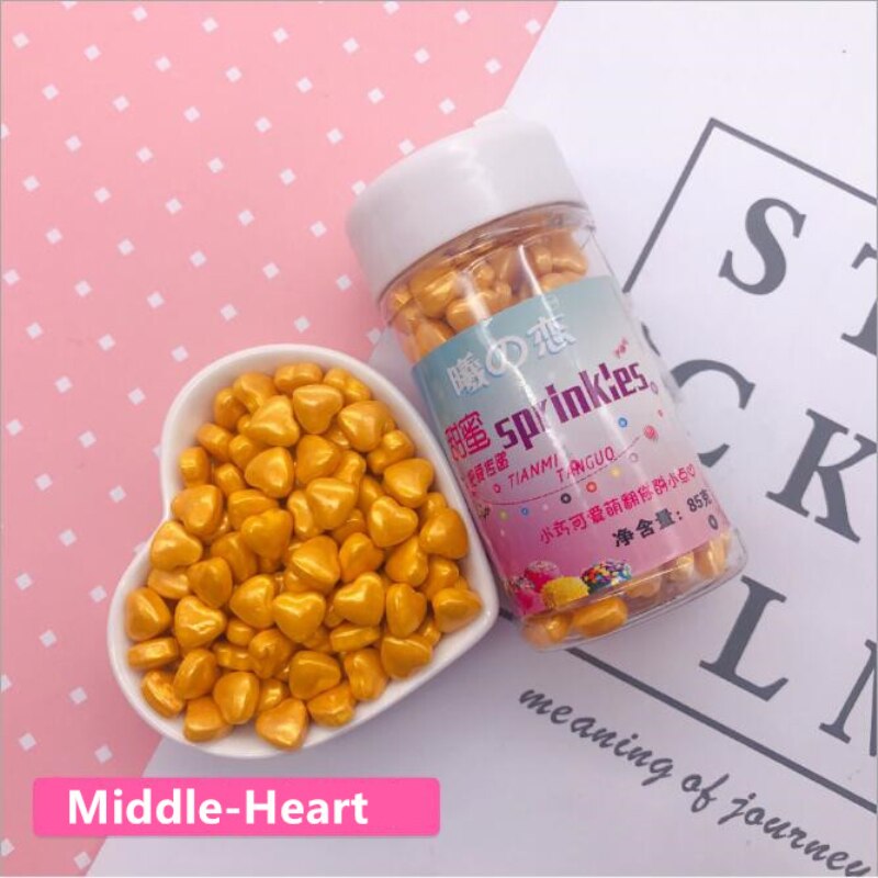 10g Kleine Gold Herz Perlen Essbare Perle Fondant Kuchen DIY kuchen Backen Schokolade Dekoration Zucker Süßigkeiten Fimo Tonne: Mitte Herz