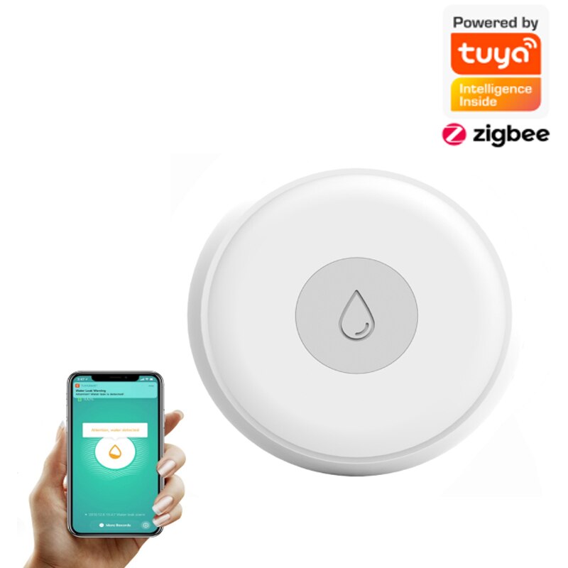 Smart Home Water Leak Sensor Wireless Flooding Detector Water Leakage Detection Alert Water Level Overflow Alarm Tuya App Contro