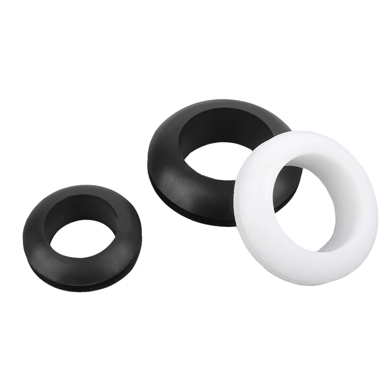 Arandela de goma de PVC blanca/negra de 3 ~ 80mm, junta protectora de bobina de doble cara, junta tórica de alambre con orificio para proteger el orificio del Cable
