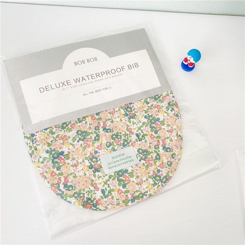 Baby and Little Kid Waterproof Bib Waterproof Drool Daby Feeding Supplies Lovely Cartoon Pattern Floral and Goose