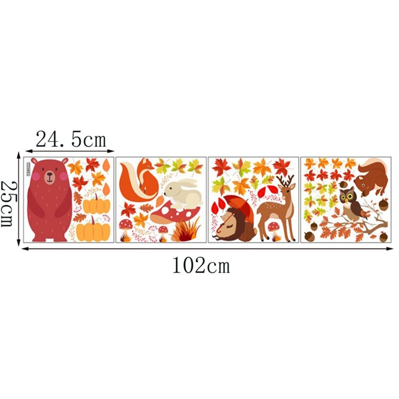 Fall Leaves Window Clings - Thanksgiving Maple Decorations Autumn Sticker Decals Party Decor Ornaments Home Decor