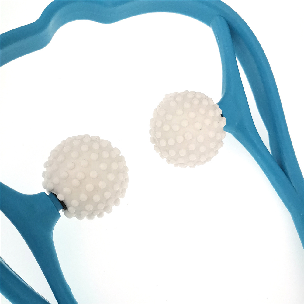 Herramienta de masaje para cuello, rodillo de mano para aliviar la presión, masajeador automático de doble punto de disparo para cuello y hombros
