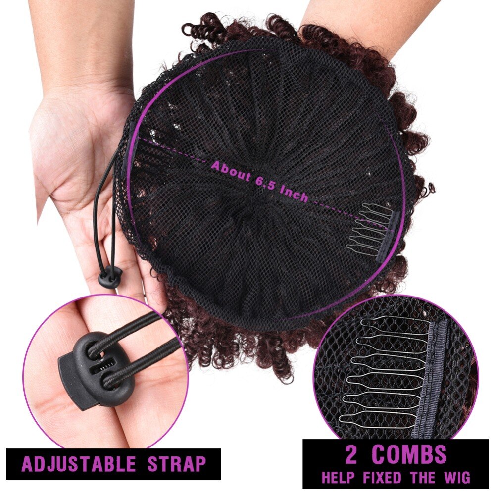 Lydia 8inch Synthetic Chignon Bun Curly 99J# Hair With Two Plastic Combs Easy Chignon Updo for Short Hair Wedding Hairstyle