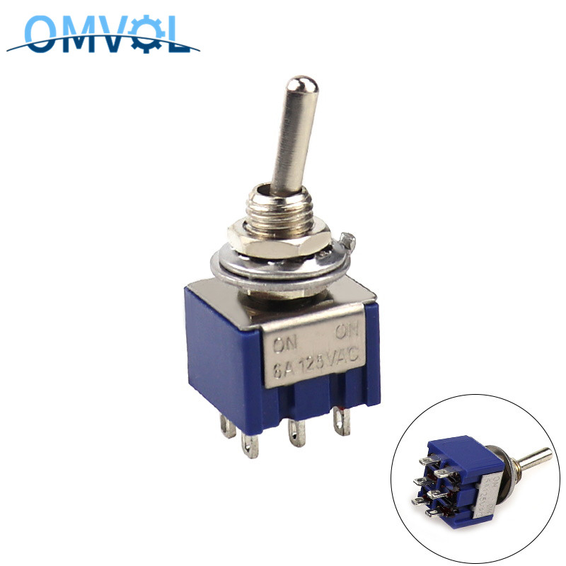 MTS-202 ON-ON 6 pines interruptor de palanca en miniatura 6mm Tamaño de montaje MTS-203 ON-OFF-ON