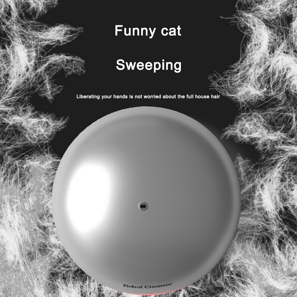 Intelligent Sweeping Robot Sweep Wet Mopping Funny Cat Automatic Vacuum Cleaner Hard Floors Run Obstacle Avoidance Automatic