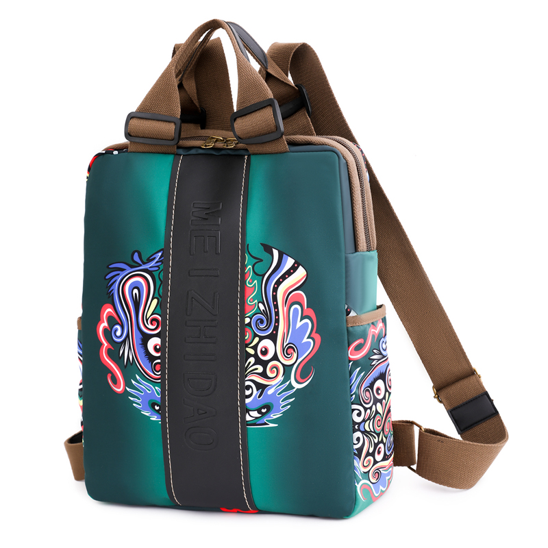Backpacks Female Canvas Rucksack Women Large Bagpack Travel Bags Big School Backpack for Students Shoulder Bag: green