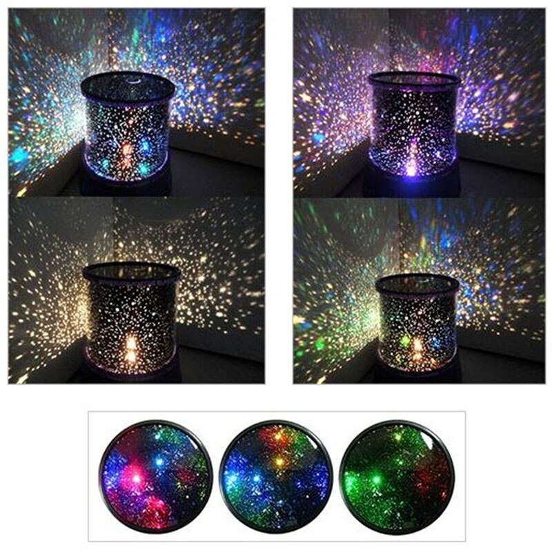 Kleurrijke Sterrenhemel Projector Nachtlampje Rotatie Starry Moon Night Lamp Usb Opladen Voor Romantische Baby Kinderen