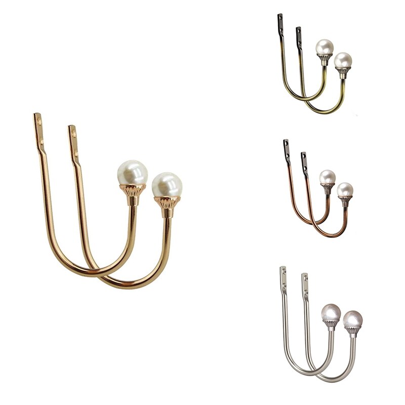 Decorative Curtain Drapery Holdbacks Wall Mounted Curtain Tieback U Shape Curtain Tiebacks Hooks for Home Office