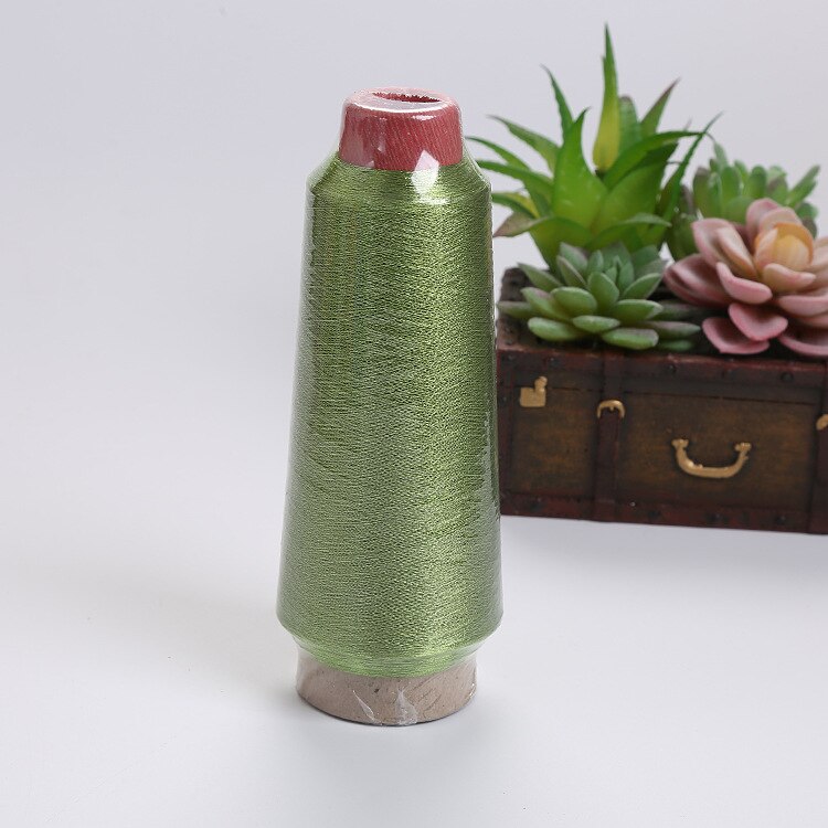 Polyester Sewing Thread Bright Silk Gold Thread Silver Thread Computer Embroidery Cross Stitch Diy3600m Volume: Light green