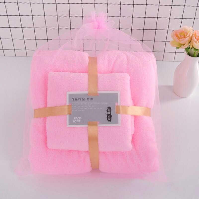Luxe Coral Fleece Badhanddoek Set Super Absorberende Sneldrogende Microfiber Handdoeken Voor Volwassen Strand Badstof Handdoeken Voor Badkamer 2 stuks