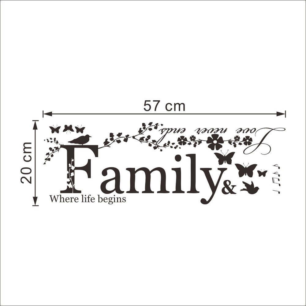 wall sticker wallpapers stickers on the wall Family Letter Quote Removable PVC Vinyl Decal Art Mural Home Decor Wall Stickers