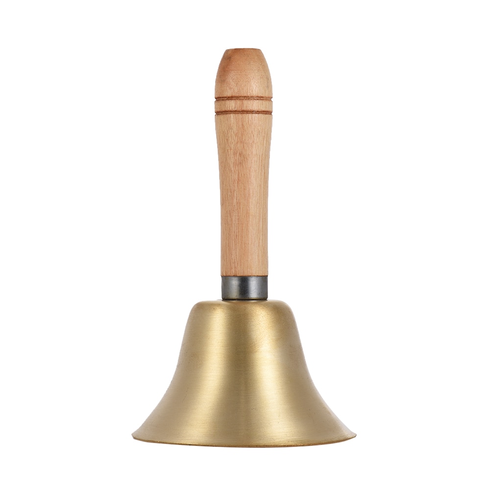 Messing Hand Bell Luid Bellen Bell Tafelbel Bureau Ringbell Met Houten Handvat