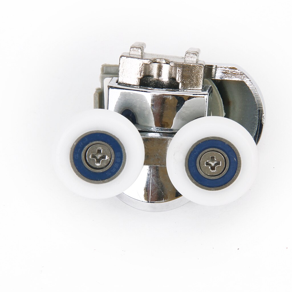 1Pair Shower Door Top Bottom Rollers Runners Twin Wheel 25mm For 12mm-14mm Glass