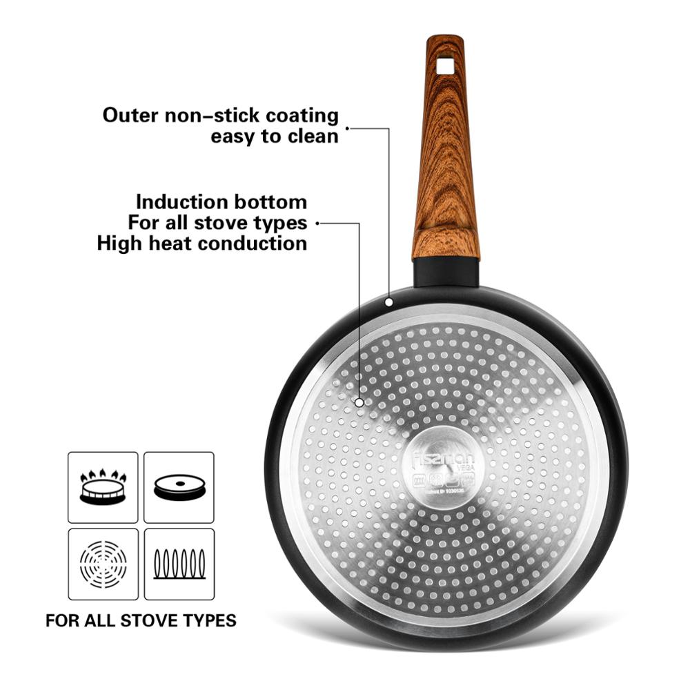 Fissman Vega Serie Diepe Koekenpan Met Zwarte Marmeren Coating Aluminium Inductie Fornuis