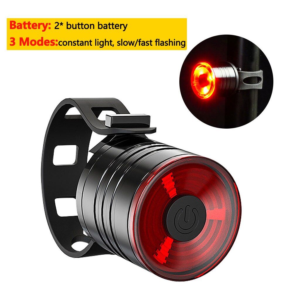 Waterproof Portable Mini Bike Lamp White Front Bicycle Light Red Warning Cycling Taillight MTB Rear Light Safety Night Riding: A Red