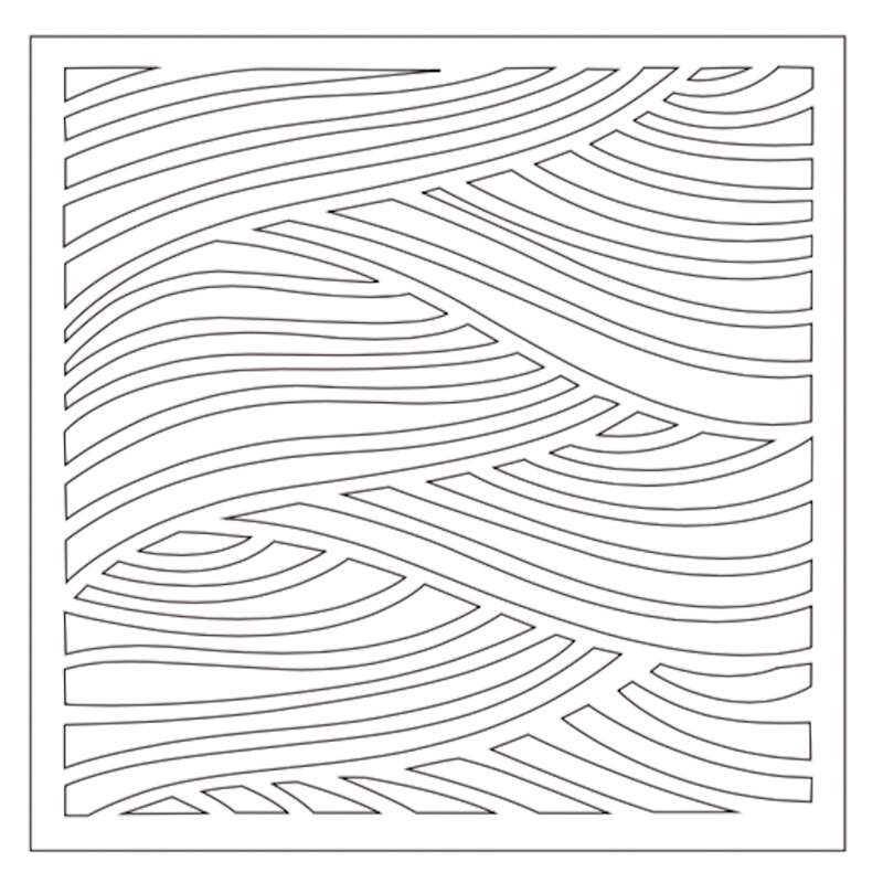 Go With the Flow Wave Stencil for DIY Scrapbooking Album DIY Paper Card Craft Fun Plastic Templates Decoation 6x6 inch