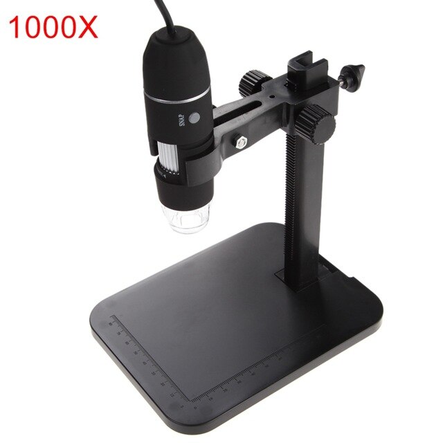 Professionele 1000X 800X 8 Led Usb Digitale Microscoop 2MP Elektronische Microscoop Endoscoop Zoom Camera Vergrootglas + Lift Stand: Rood